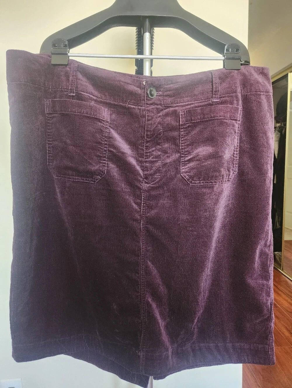 Maeve The Colette Skirt: Corduroy Edition in Deep Purple. Size 2x